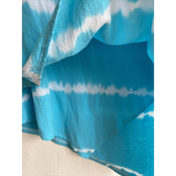 COPY - Chico's Top 0P Petite Small Blue Tie Dye Asymmetrical 3/4 Sleeve V-Neck … - Picture 4 of 9
